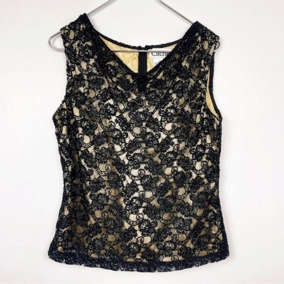CACHET Black beaded Embellished sleeveless blouse size 10 - Picture 8 of 8